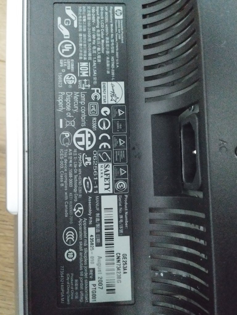 Monitor HP 20 cali