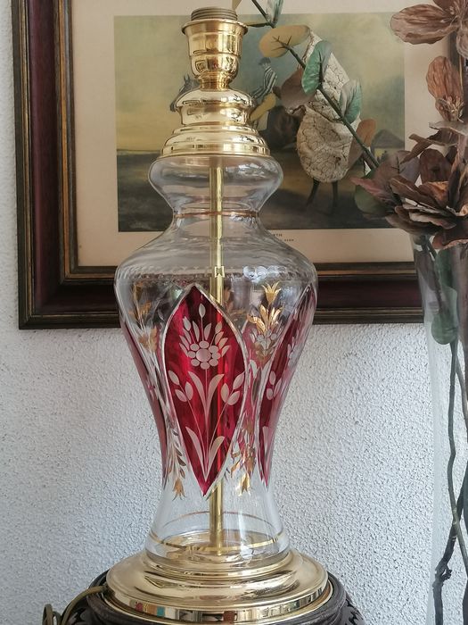 Candeeiro vidro bisel cor Bourdeaux