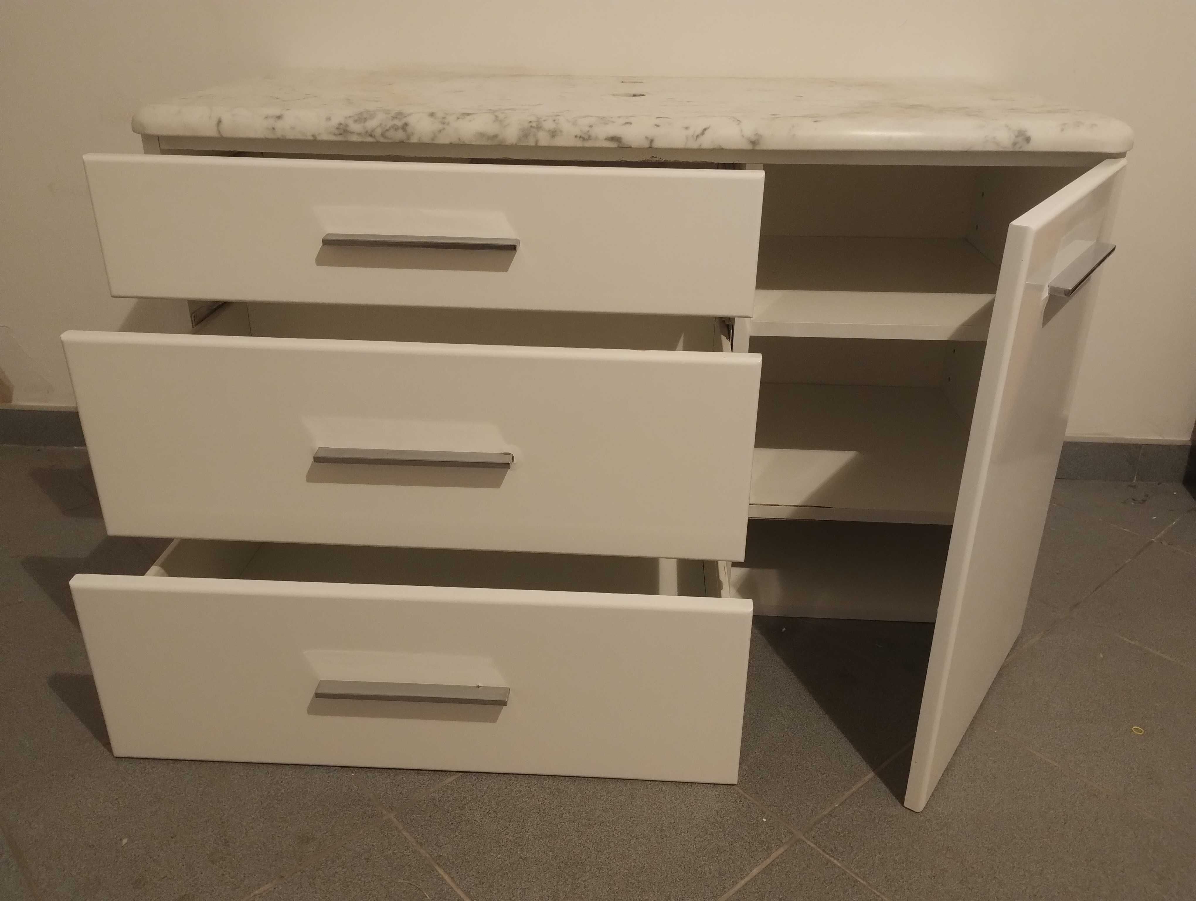szafka umywalkowa 63x 109,5x49 cm opcja z marmurowym blatem 111x49x3cm