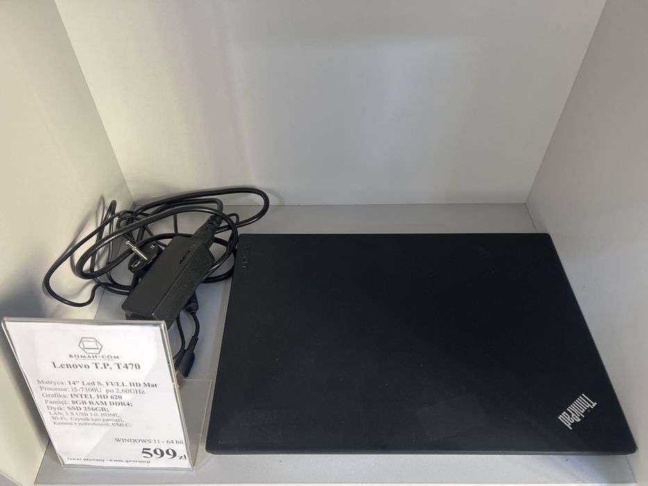 Laptop Poleasingowy Lenovo T470/SSD 256GB/DDR4-8GB/i5-7300 2,6GHz/14"/