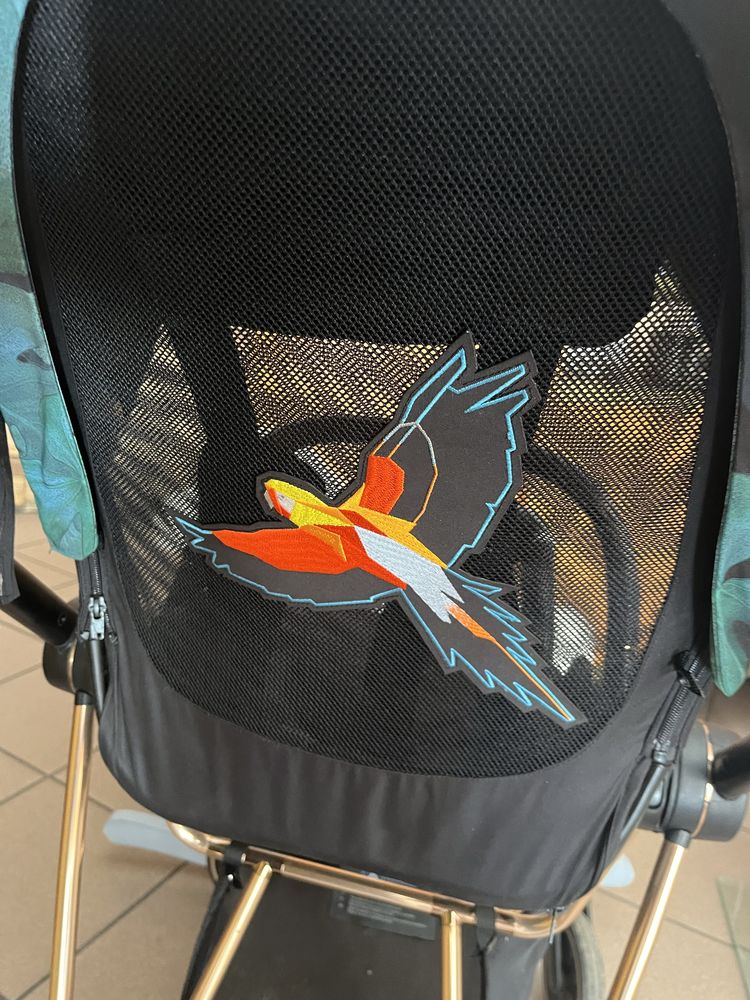 Cybex Mios 2.0 tapicerka siedziska Birds of Paradise rama  Rose Gold