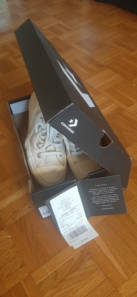 Trampki converse, wysokie, białe, R.37.  NOWE!!!