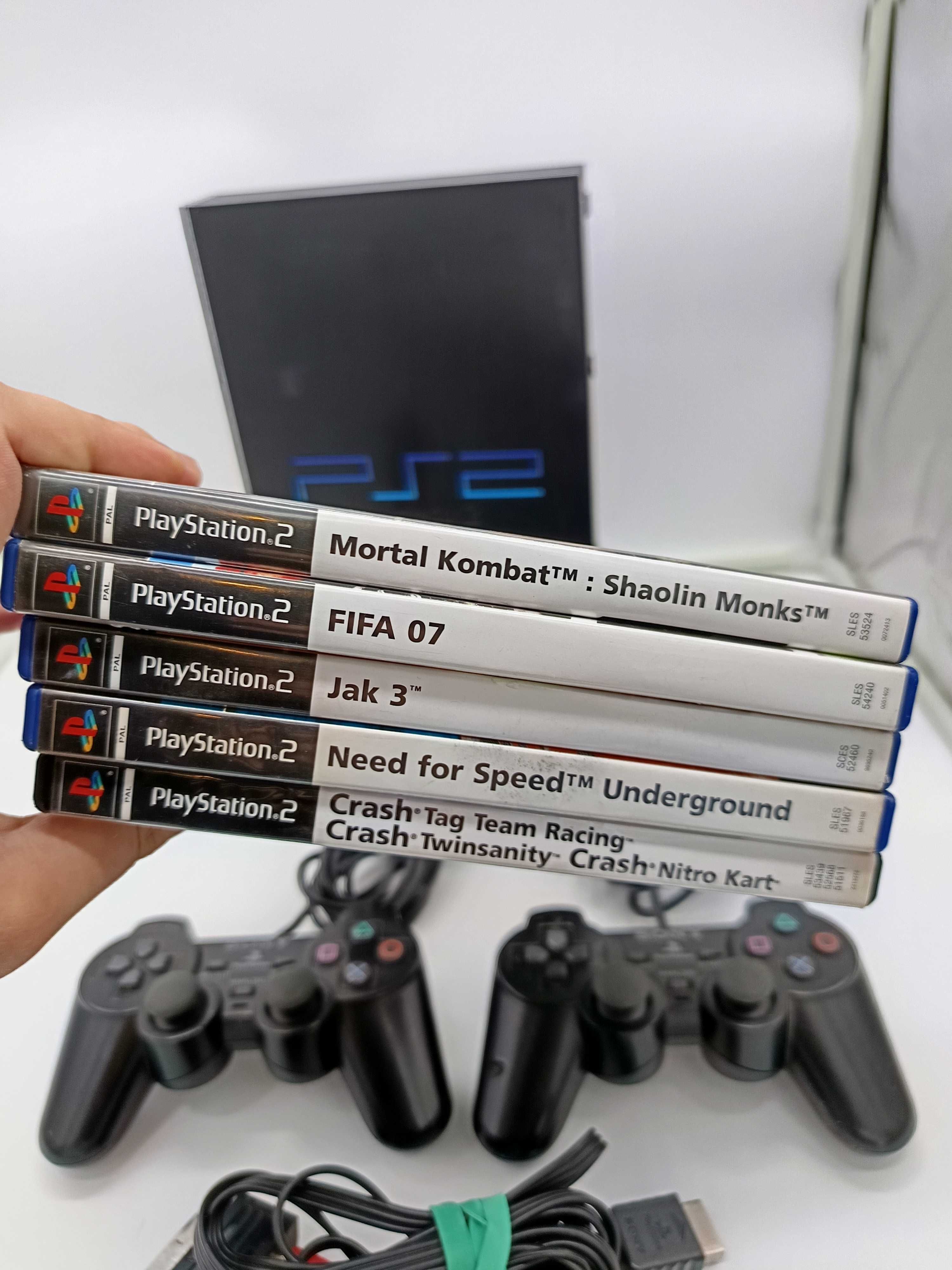 konsola playstation 2 ps2 FAT  SCPH- 30003 R + 2 pady + gry