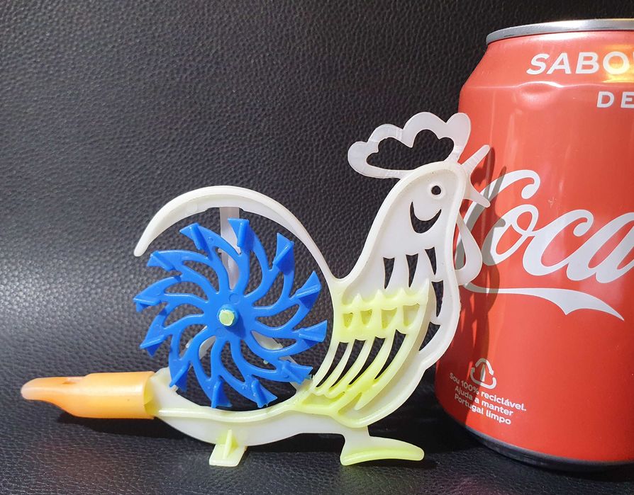 Antigo Apito "Galo com movimento" ~ Brinquedo Português raro ~ Anos 70