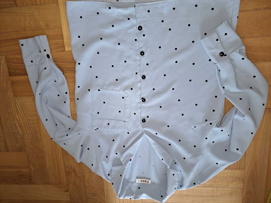 Koszula damska xana s 36 kropki blekitna