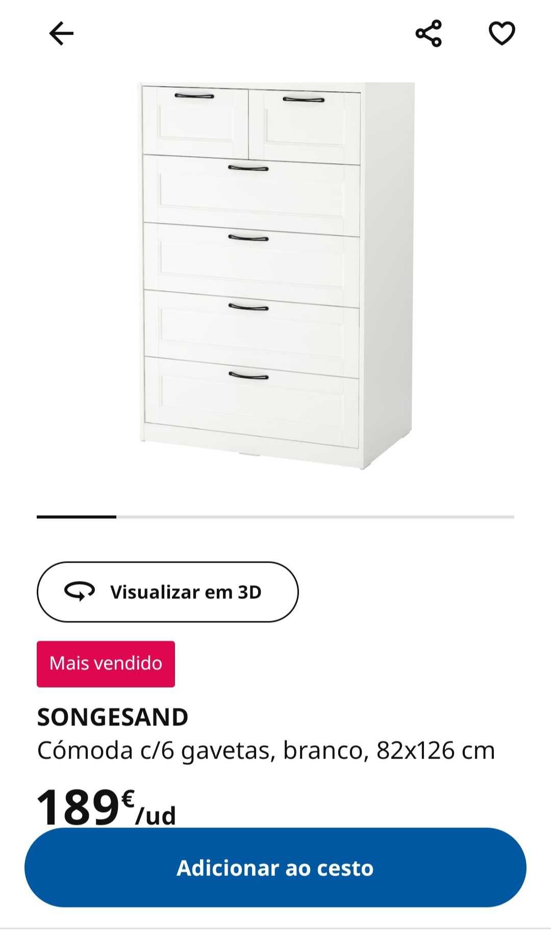 Cómoda 6 gavetas SONGESAND