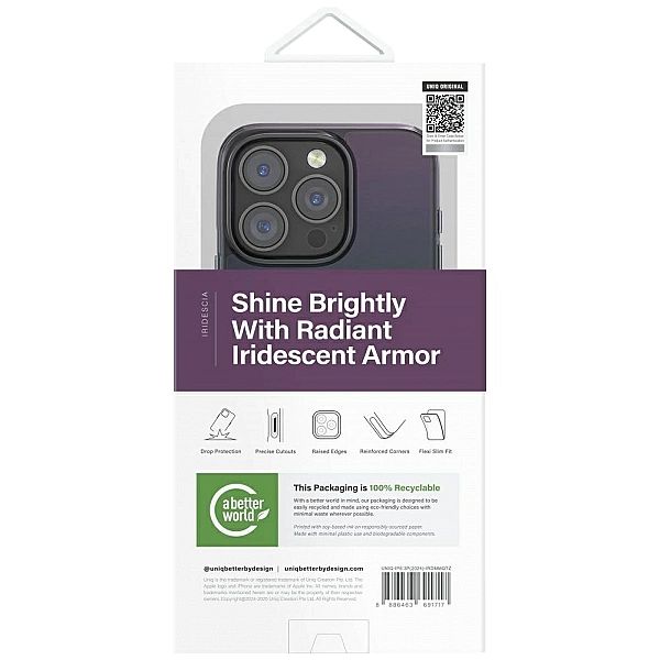 Etui UNIQ Iridescia Magclick Charging na iPhone 16 Pro - czarny