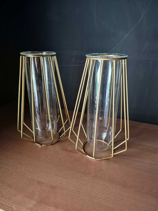 Wazon złoty - zestaw 2 szt boho / glamour / loft