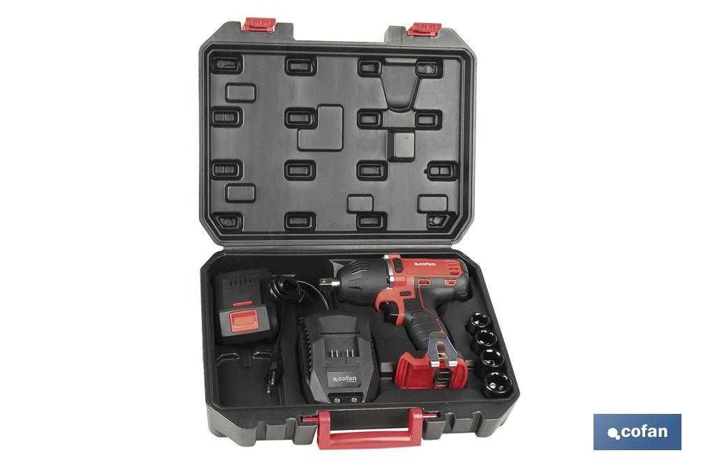 Chave de impacto COFAN  20V 1/2'' + 2 Baterias 2.0Ah + Carregador
