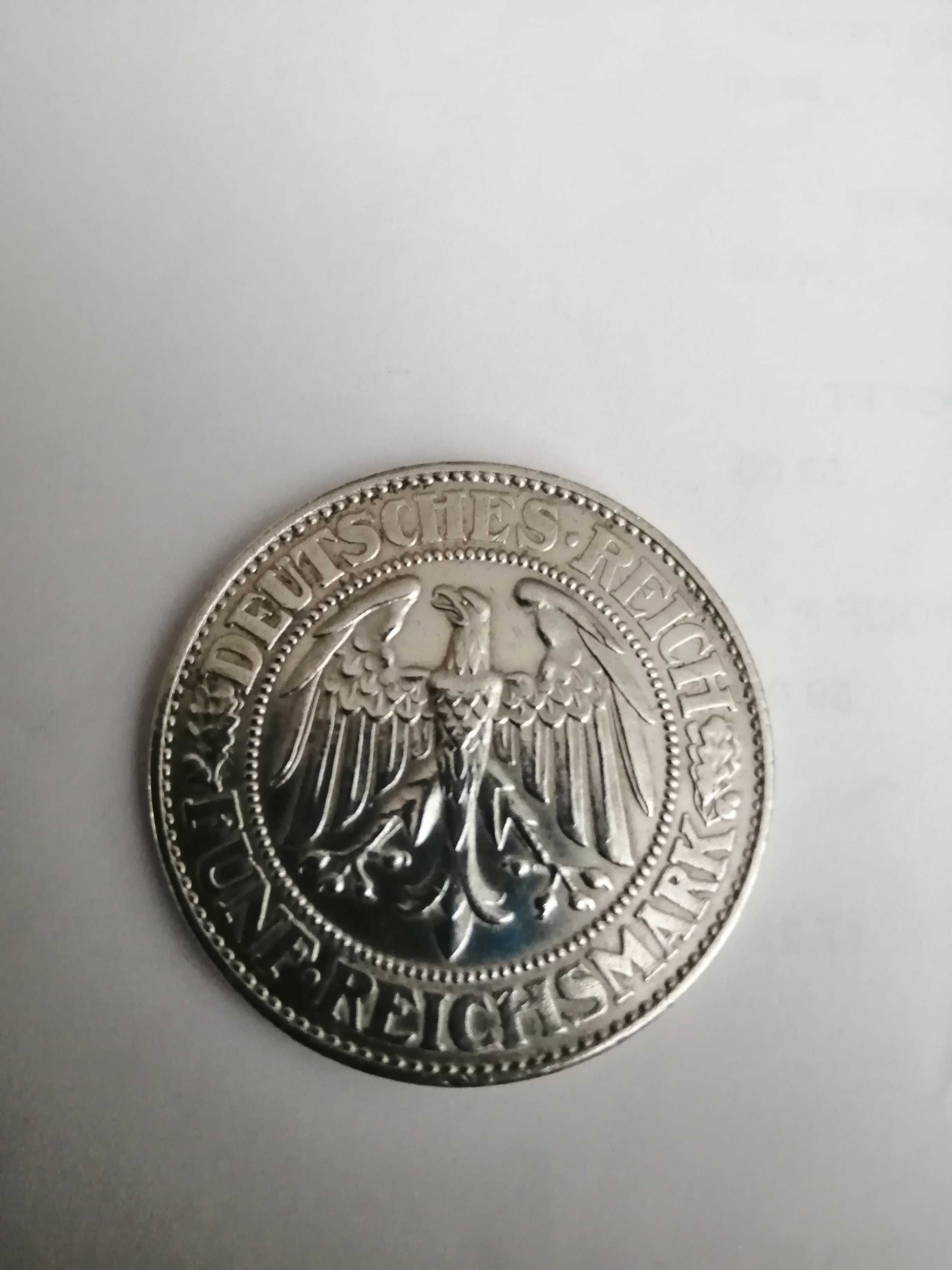 2 moedas prata de 5 markos 1927 e 1928