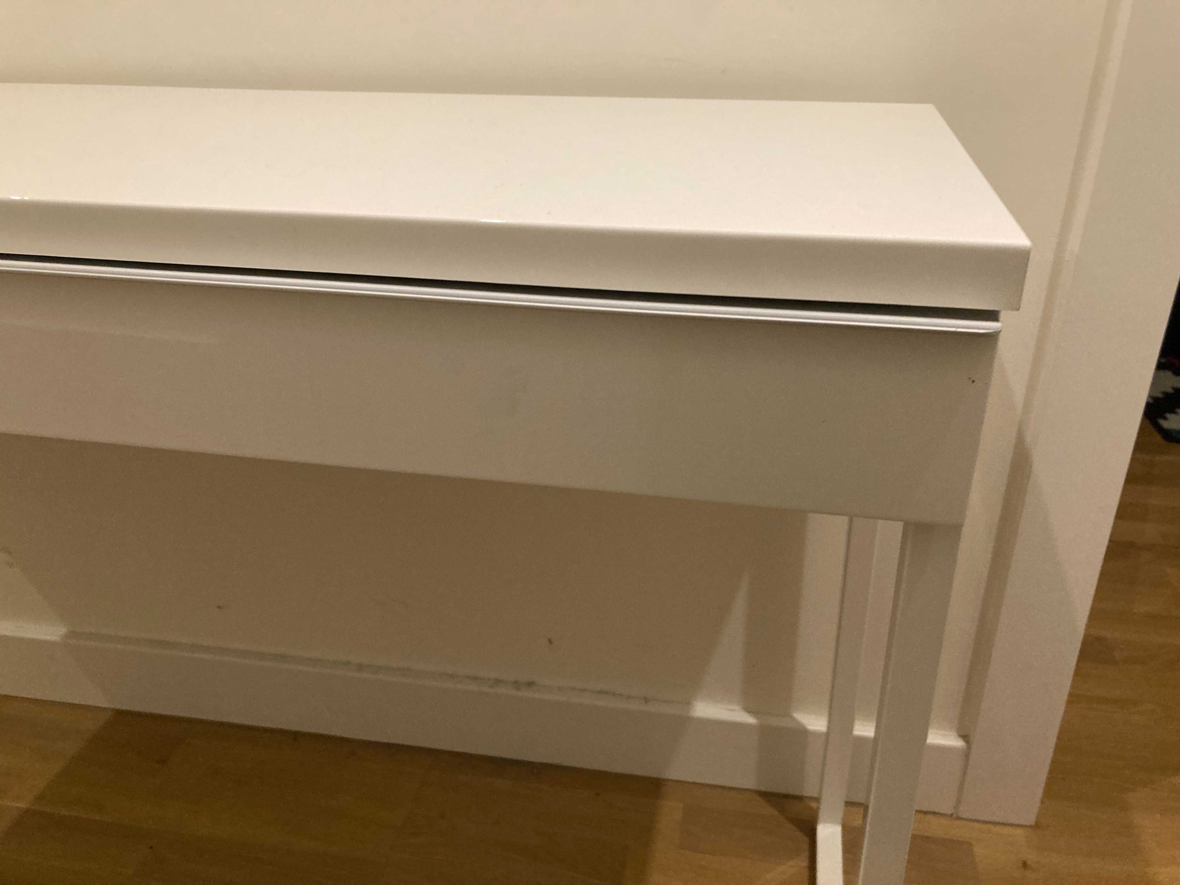 Ikea Besta BURS Biurko, połysk biały, 120x40 cm