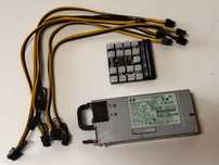 Fonte servidor HP 1200w + breakout + cabos