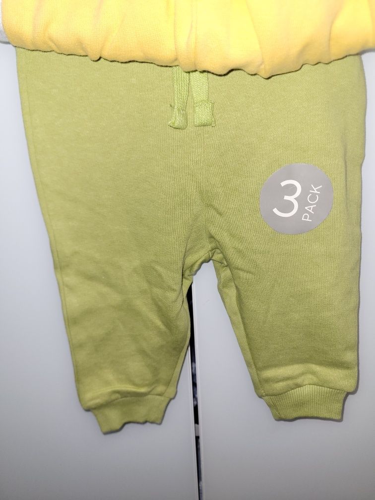 Spodnie jogger rozmiar 68 niemowlęce łaś, zwierzęta 3-pack