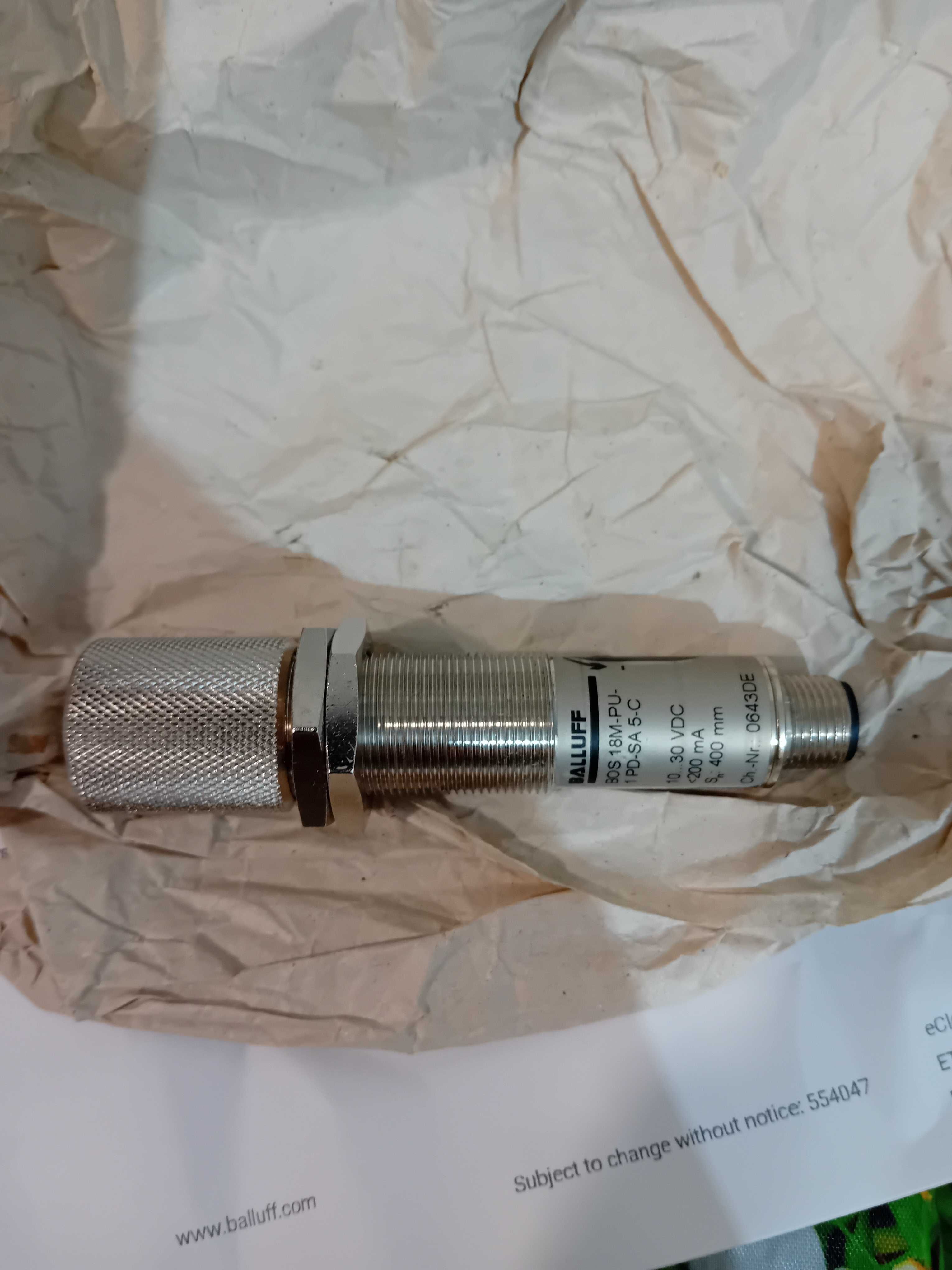 Fotocélula 18mm pnp 24vdc BALLUFF com protecção