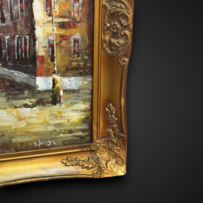 Obraz olejny Warszawa krakowskie przedmieście sygnowany B41/1162