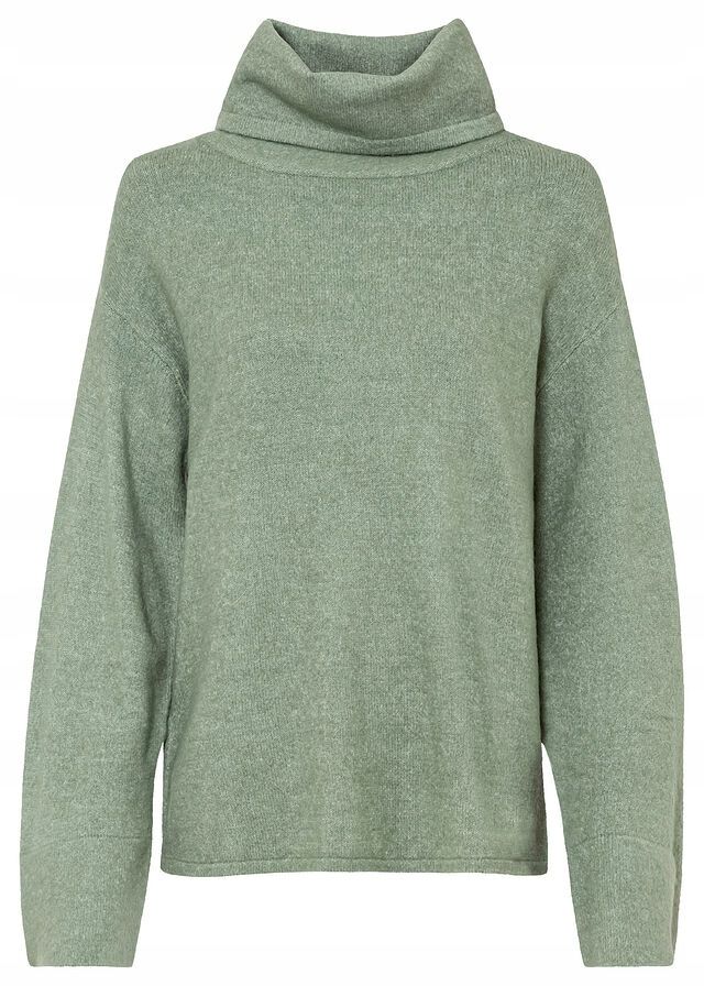 B.P.C sweter z szerokimi rękawami i golfem dymny zielony ^44/46