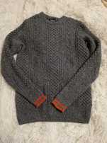 sweter wełniany Fred Perry 36 38 S M szary unisex