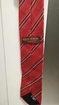 Krawat czerwony szeroki Angelo di Monti Italy