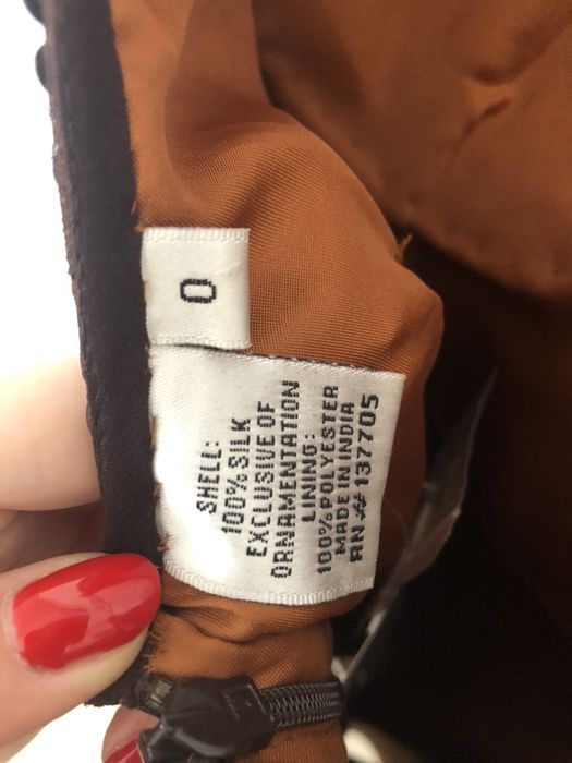 Sukienka mini Shail K. cekiny nowa złoto brąz jedwab xxs 32 xs