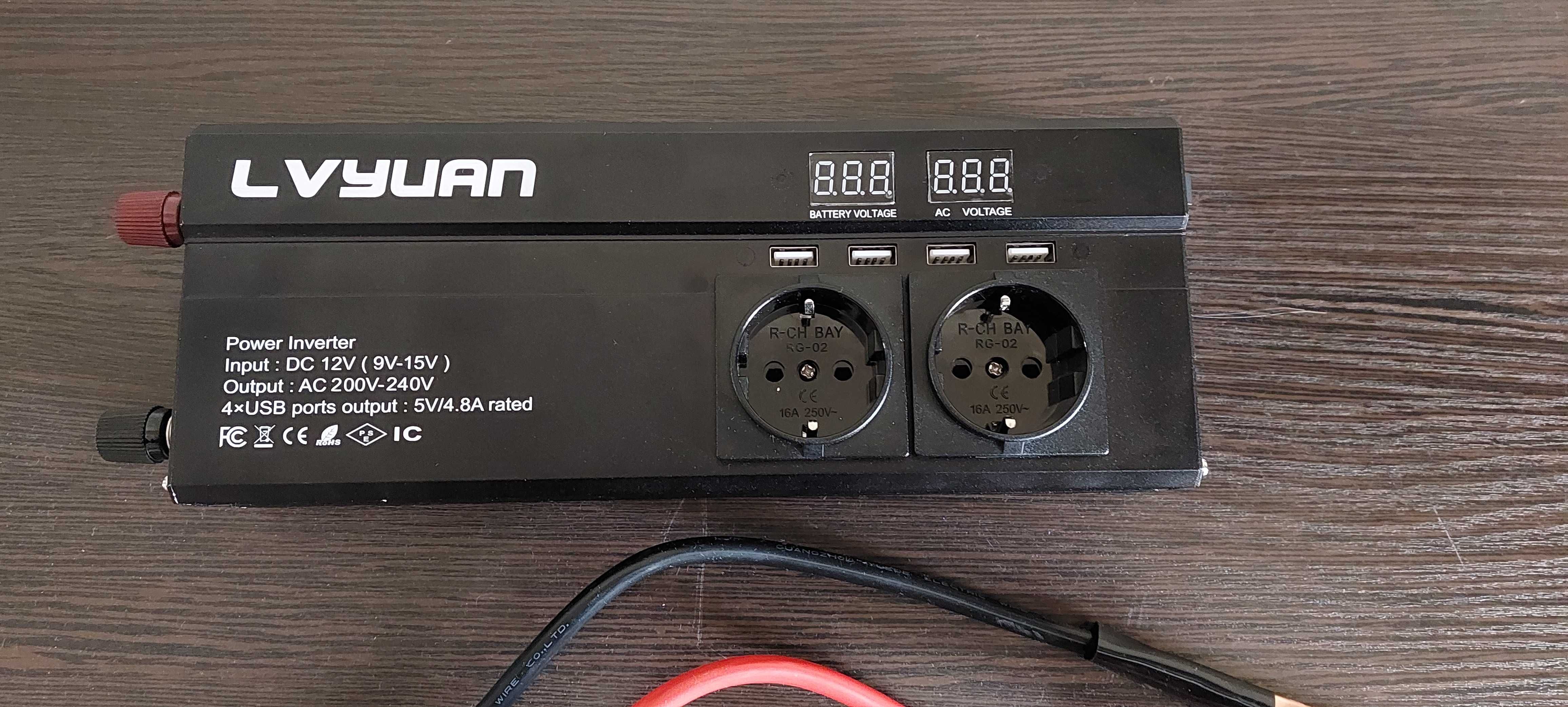 Преобразователь напряжения Lvyuan 12V-220V AC/DC 3000W