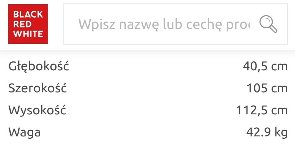 PILNE Pakowna Komoda-Szafka Kaspian Black Red White,biała,masywna,bdb