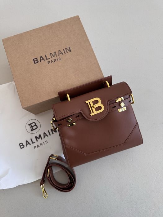 Сумка Balmain B-Buzz Congnac коричнева, чорна
