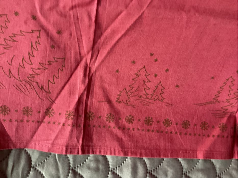 Nowy obrus/ serweta swiateczna rozowa