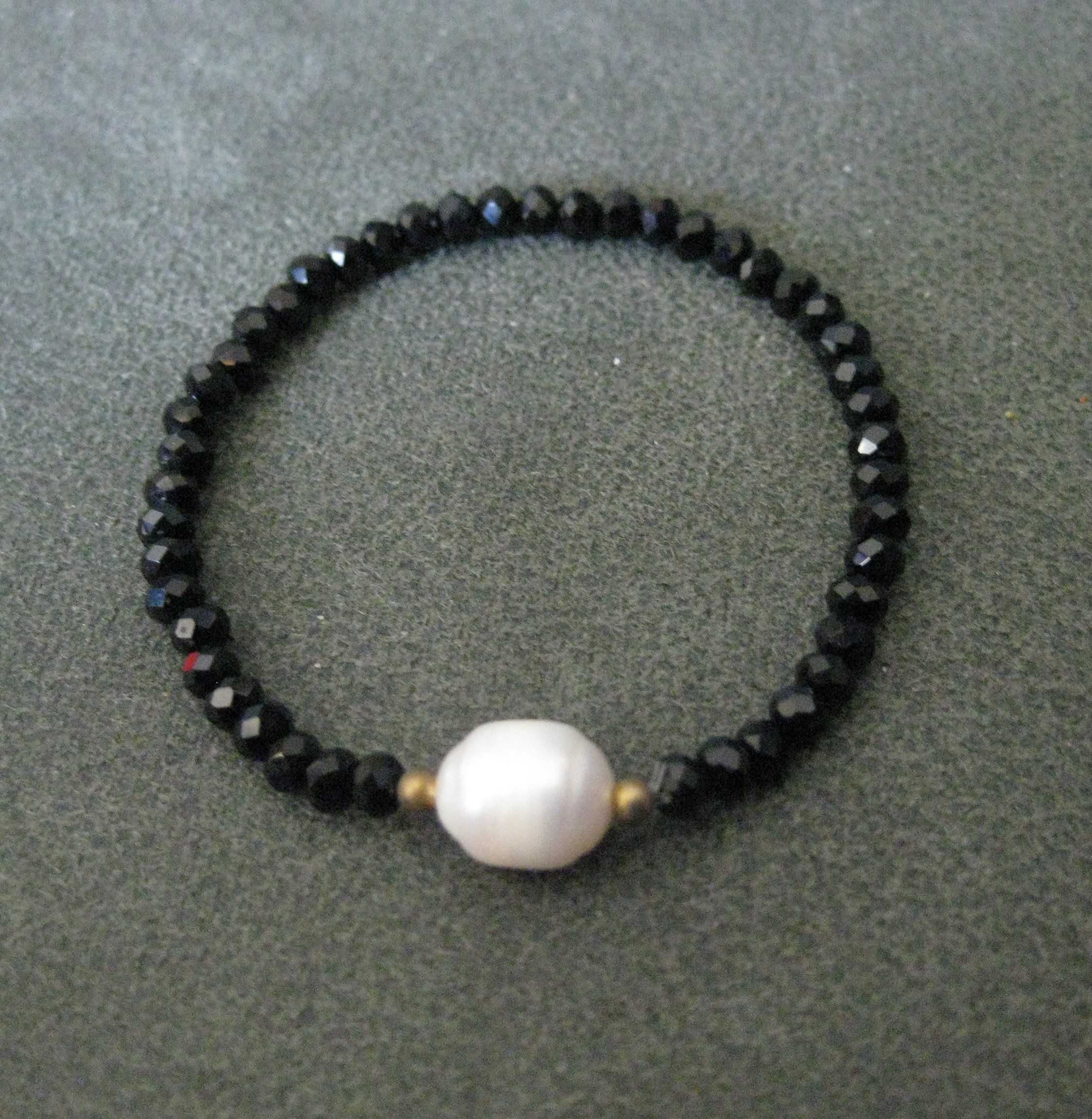 Pulseira Contas Vidro Facetadas e c/ Perola NOVAS - 2 diferentes SALDO