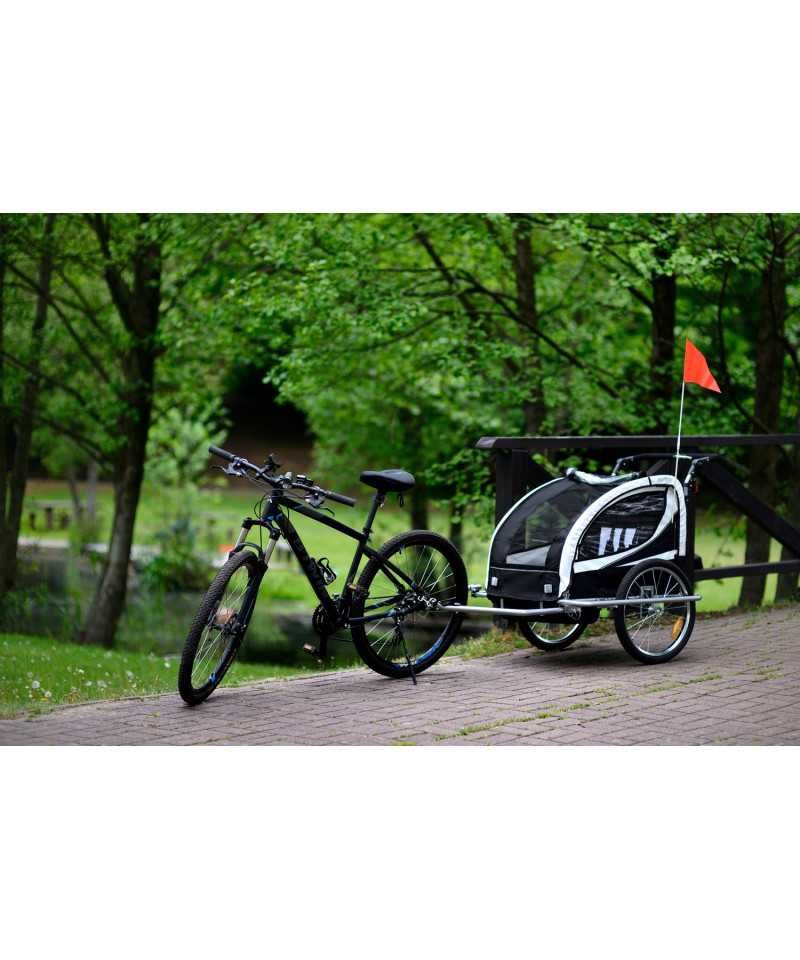 Przyczepka rowerowa z amortyzatorem 3w1  2-osobowa + JOGGER