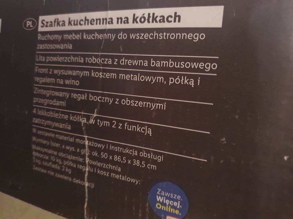 Szafka kuchenna na kółkach nowa