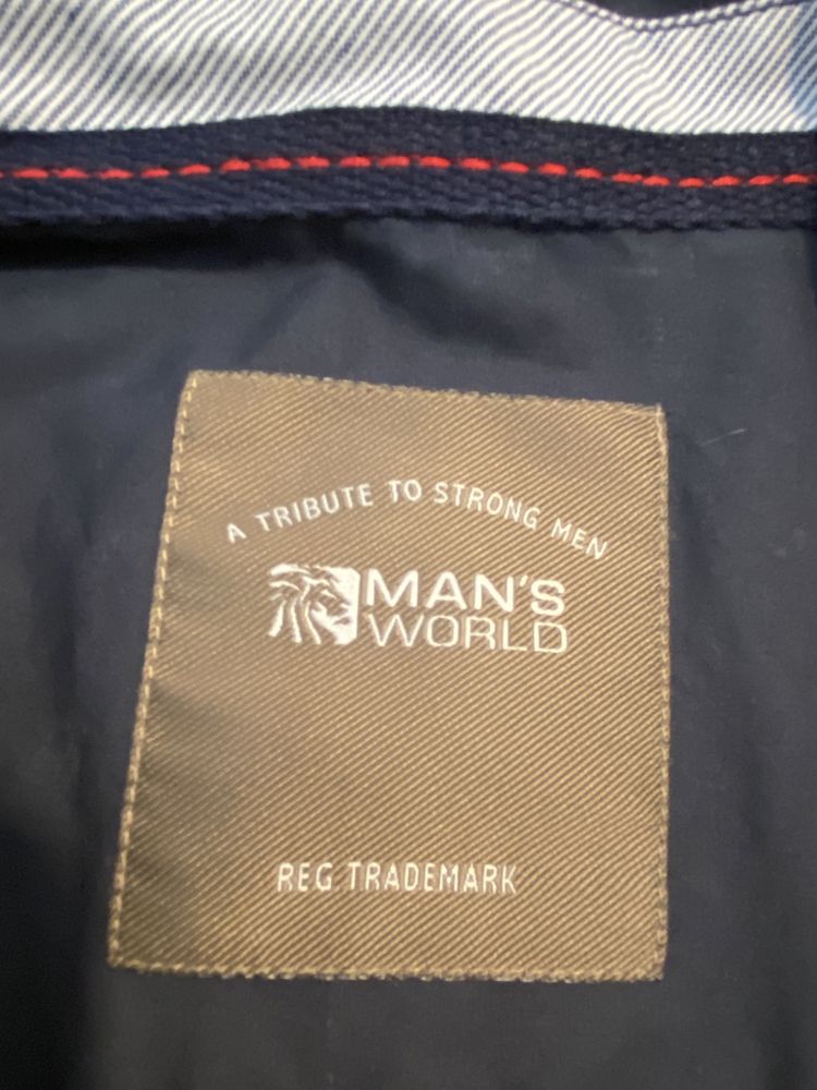Man’s world 4XL granatowa męska koszula  haft Vintage