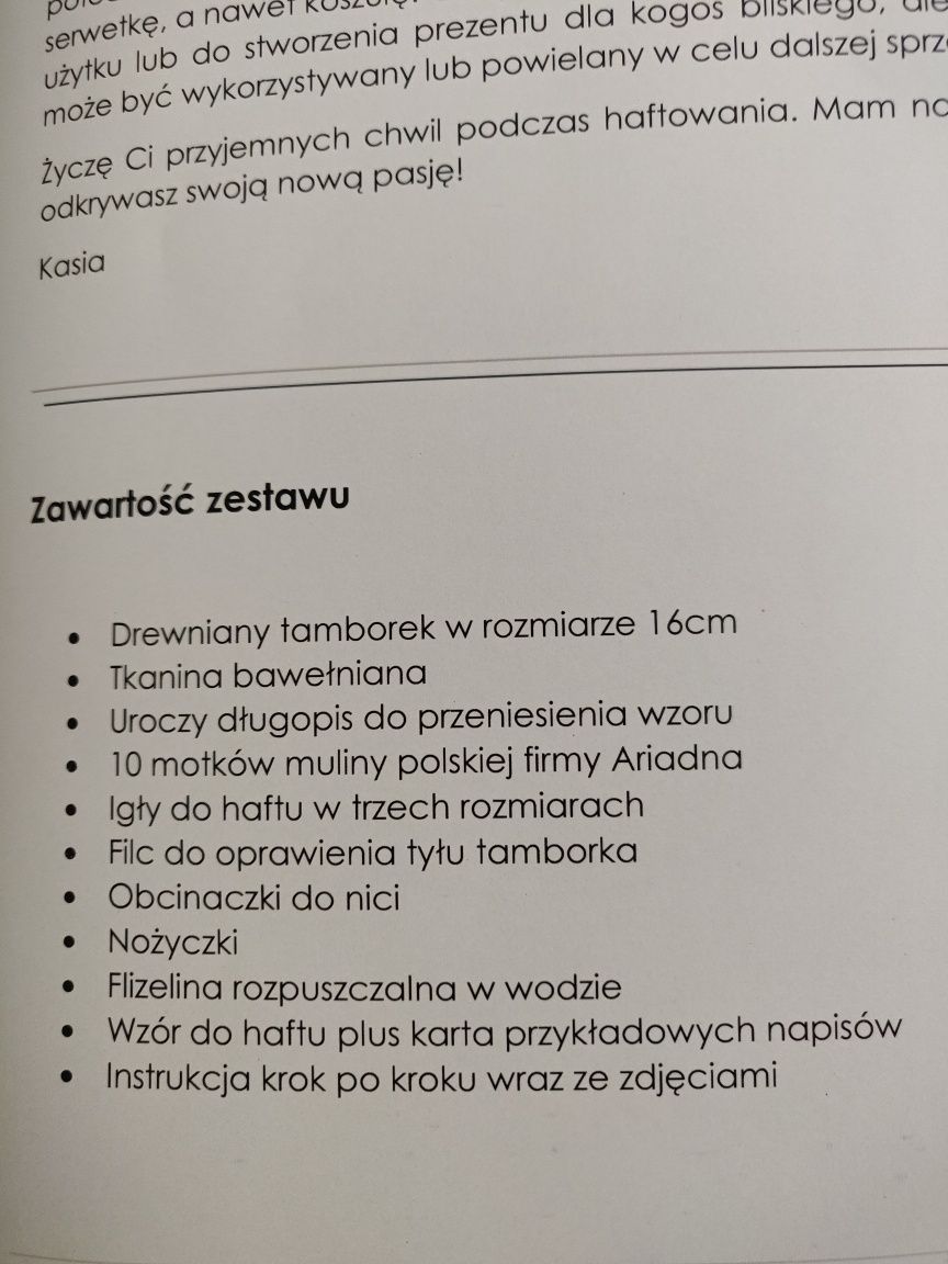 Haft płaski.Zestaw do nauki - instrukcja i potrzebne akcesoria