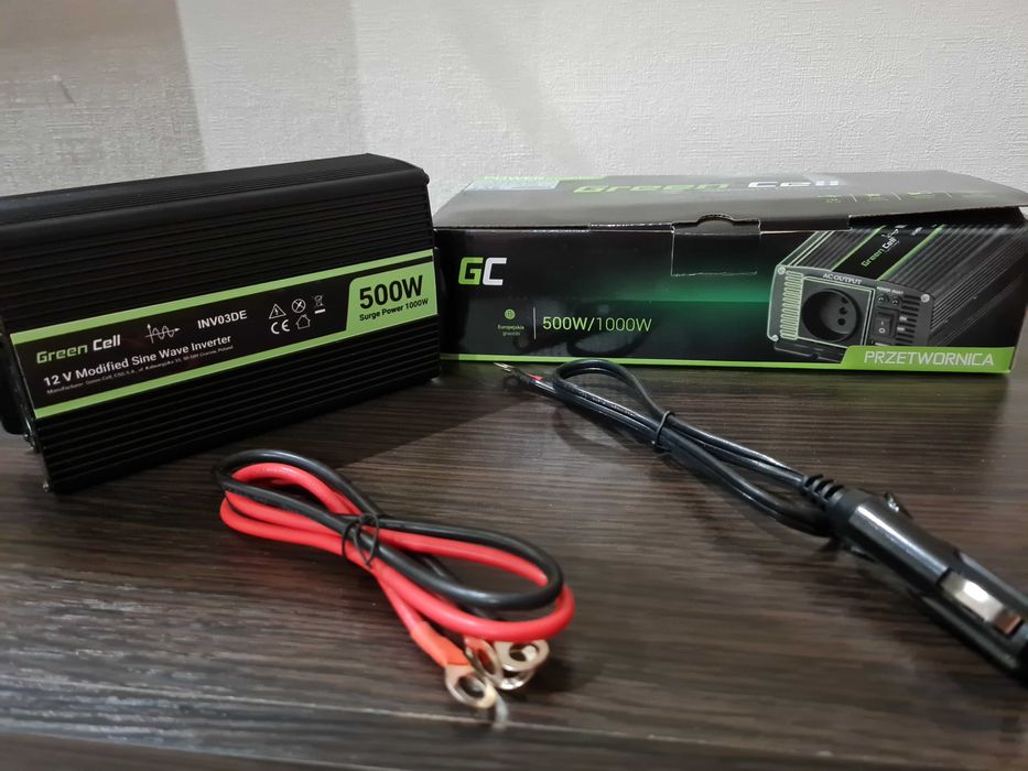 Автомобільний інвертор GREEN CELL 12v на 230v 500/1000w перетворювач