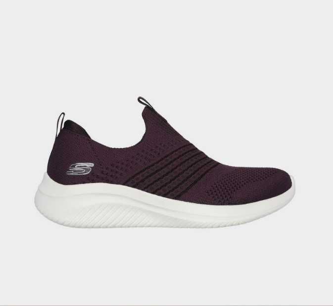 Жіночі сліпони skechers / оригінальні сліпони бордового кольору