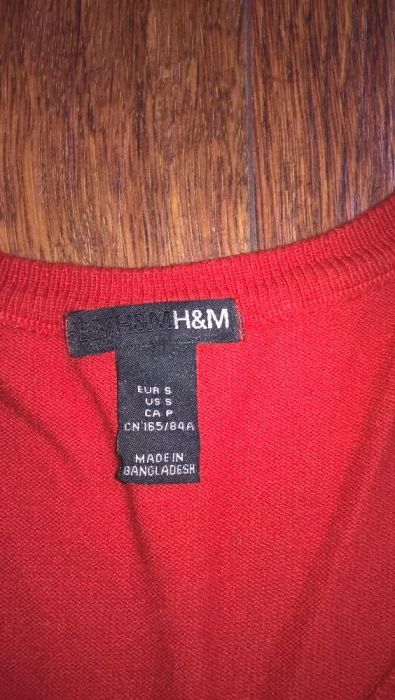 Sweter czerwony H&M rozmiar s