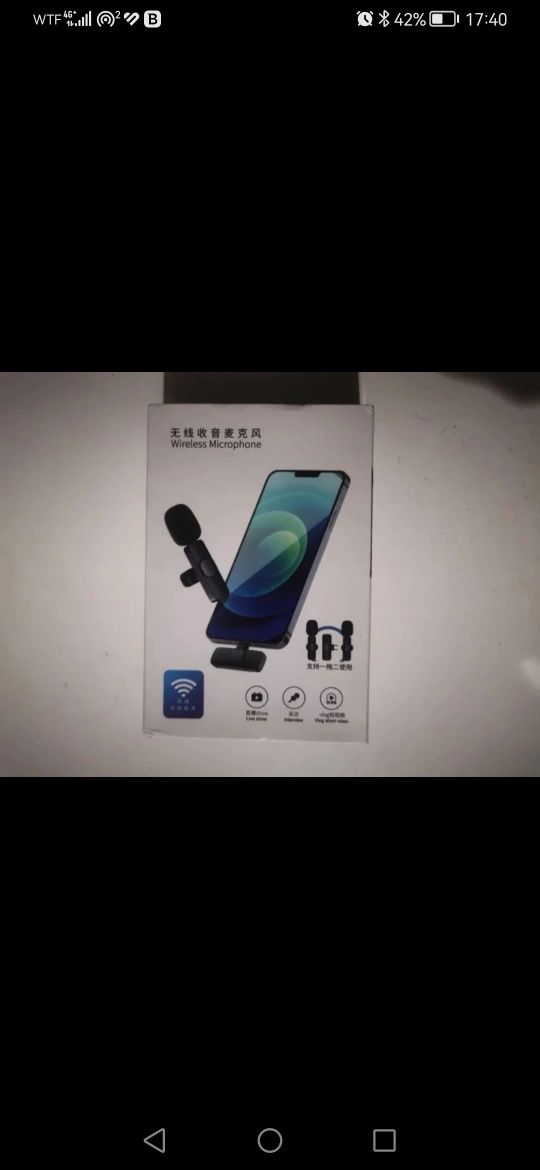 Microfone sem fio para Iphone