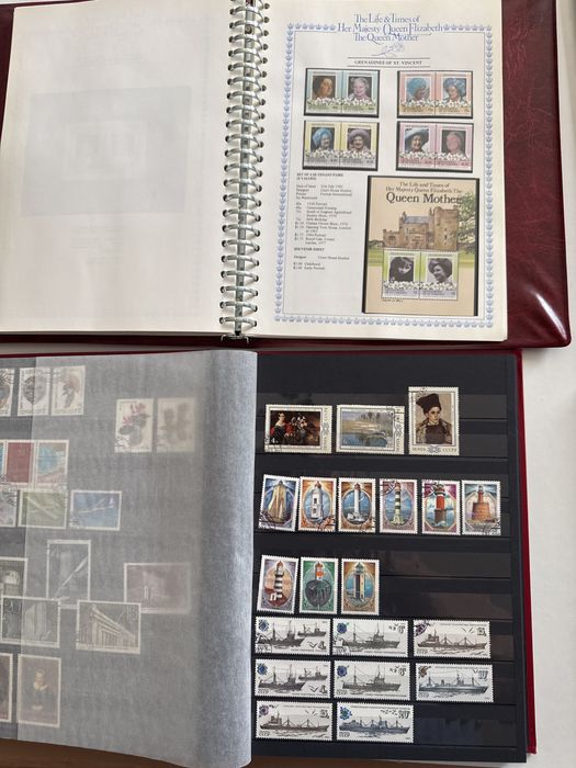 Selos em albuns e cartas