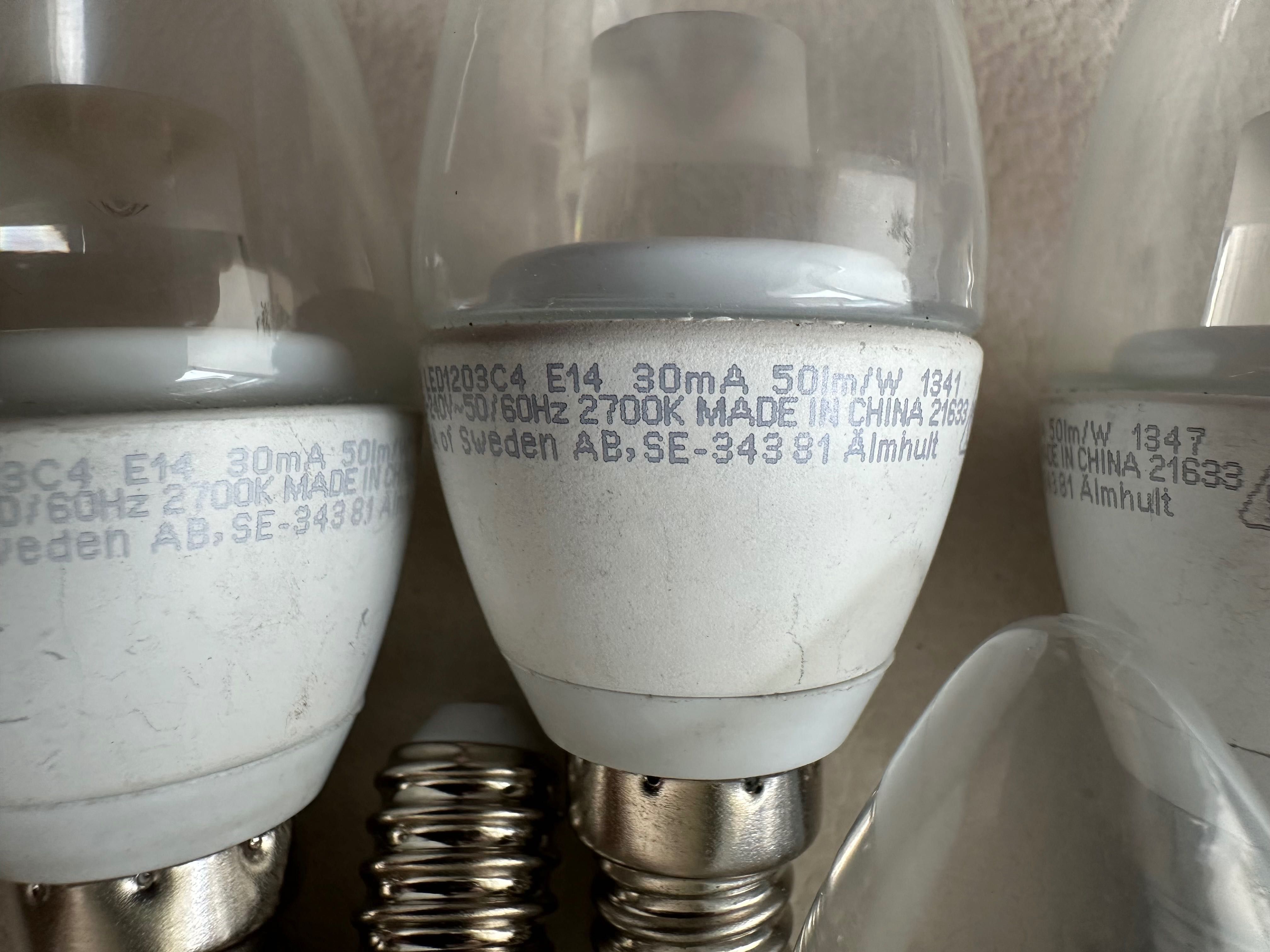 Zestaw 15 żarówek LED E14 IKEA + OSRAM – 2700K, sprawne, mało używane!