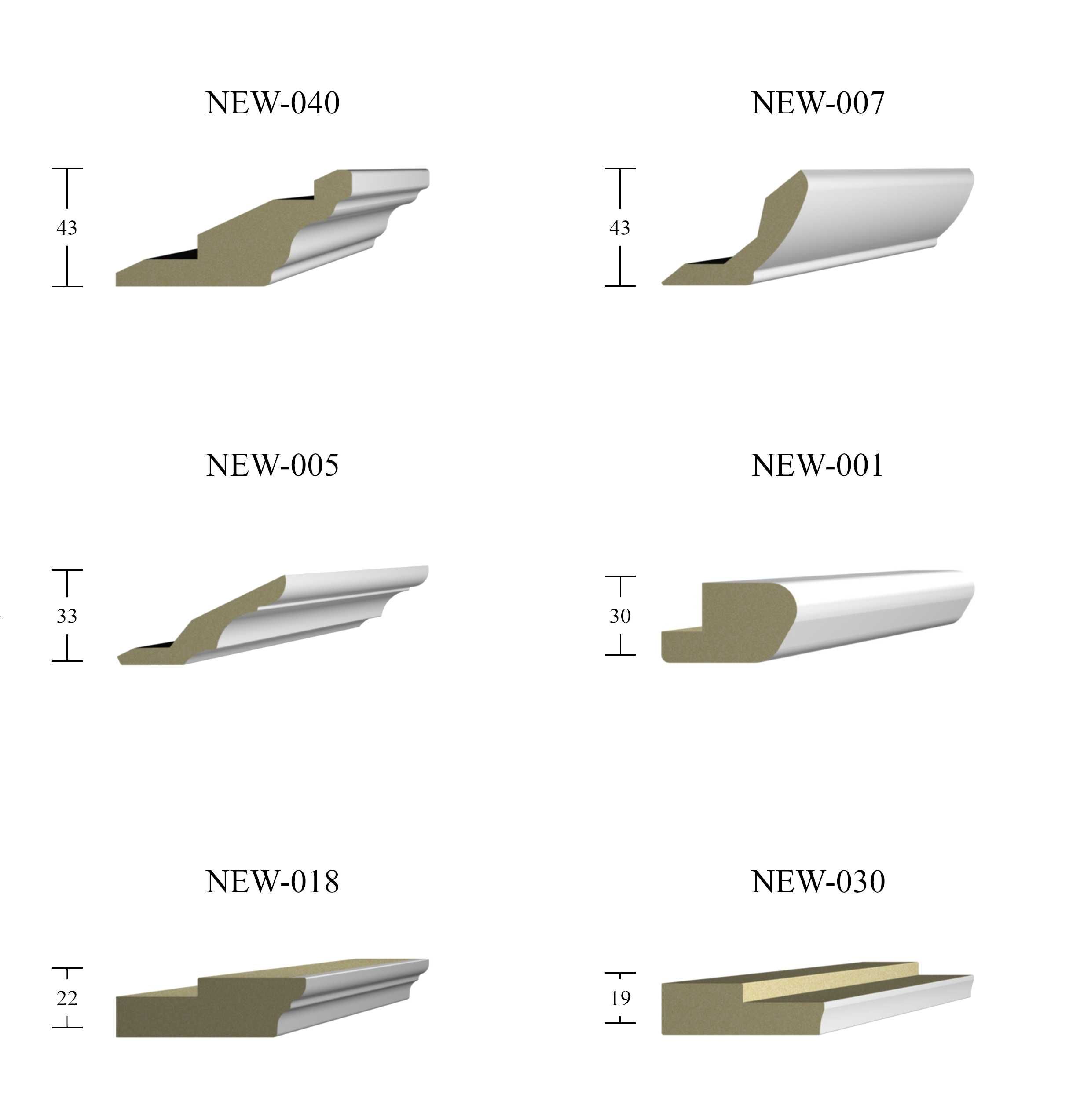 Listwa meblowa MDF surowa NEW-022 korona 280 cm