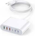 6-portowa szybka ładowarka GaN PD 3.0 3 adaptery wtyczek USB-C USB-A