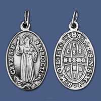 Medalik srebrny święty Benedykt ,srebro pr 925 3,1 g