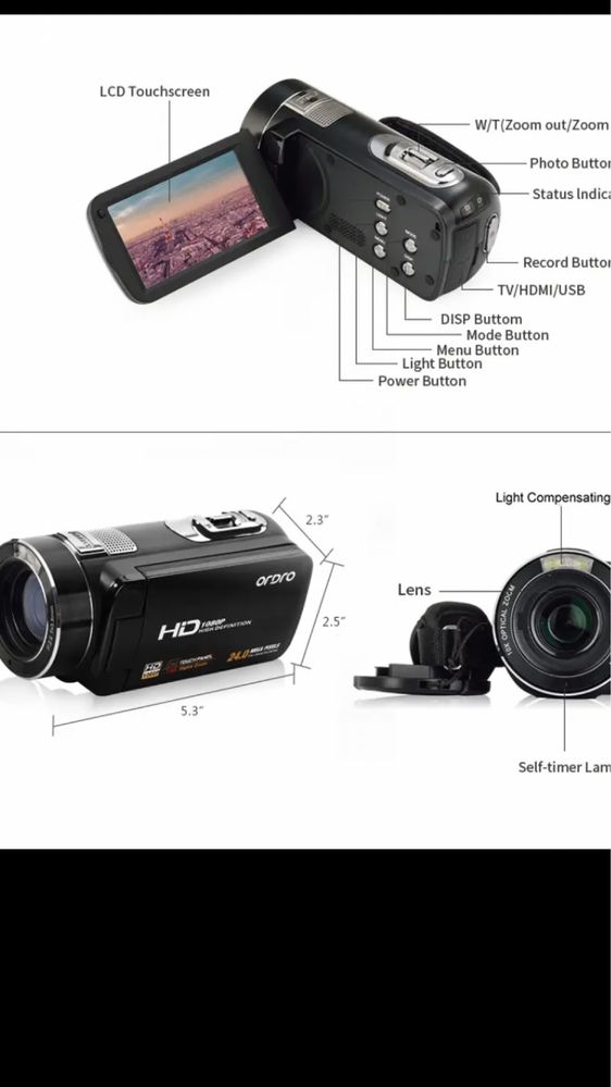 Kamera Ordro HDV-Z8 1080p