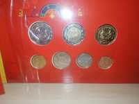 Набор монет за 2000 год Сингапур, с редкой монетой в 5 долларов
