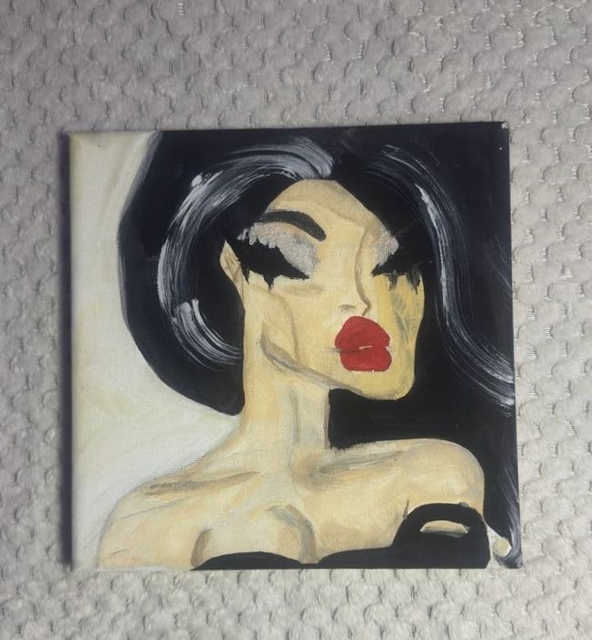 Oryginalny obraz akrylowy –kobieta,sztuka, ręcznie malowany