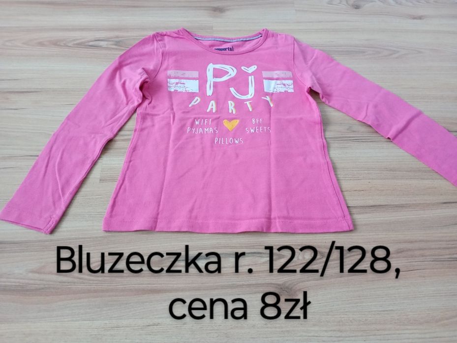Zestaw ciuszków dla dziewczynki r. 122, cena 61zł stan b. dobry