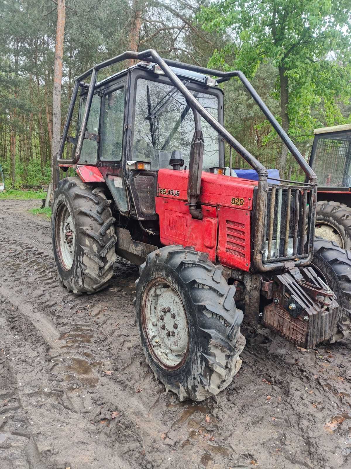 Ciągnik MTZ Belarus 820 z przyczepą zrywkową PALMS 71-410, 7 ton