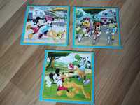 Puzzle 3 w 1 Myszka Mickey