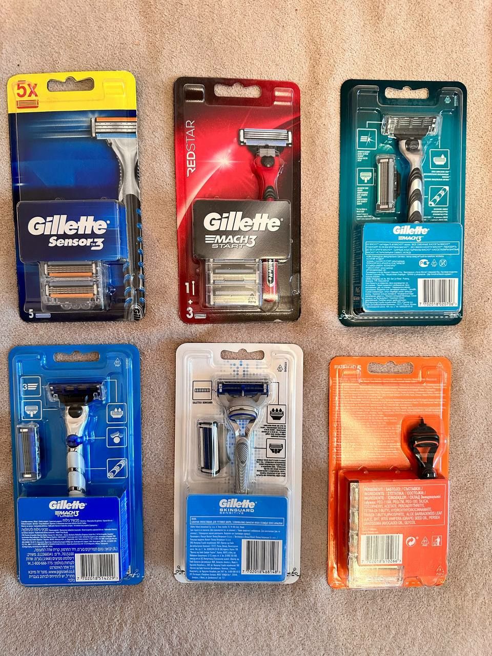 Станки, картриджі, Gillette Mach3, Fusion, Proglide, Venus ,Bic