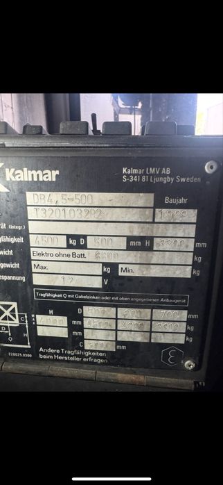 Wozek widlowy  KALMAR DB 4,5-500 – udźwig 4500 kg