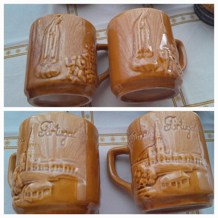 Várias canecas.  Loiça.Vidro.Esmalte